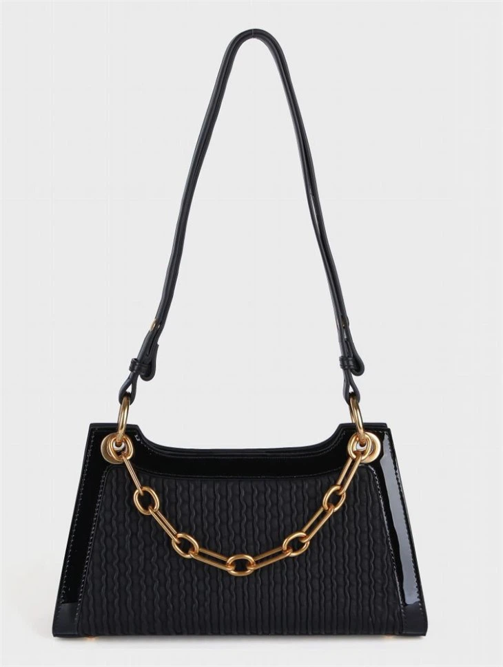 black leather shoulder bag for women